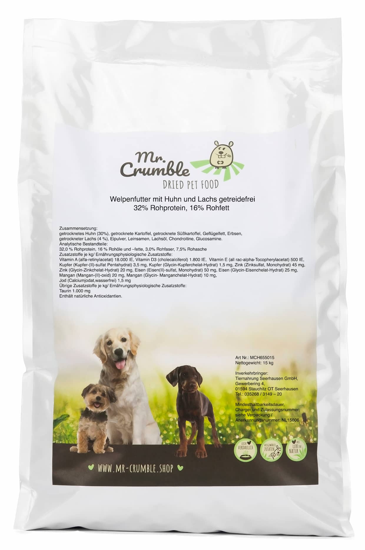 Welpenfutter Fisch/Geflügel Zusammensetzung