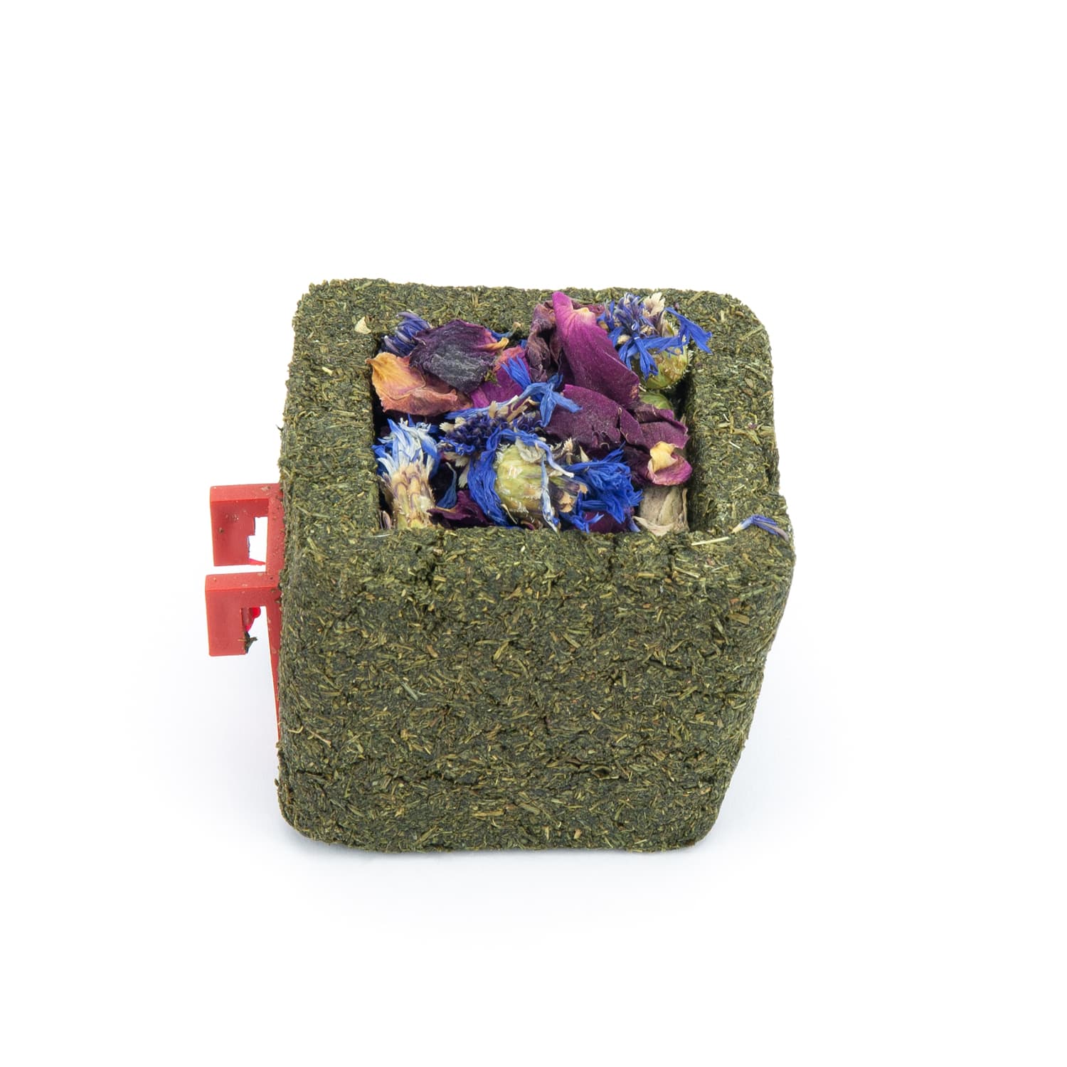 Mr-Crumble-MCN072-Knabbernapf-eckig-Kaefighalter-Kornblume-Rose