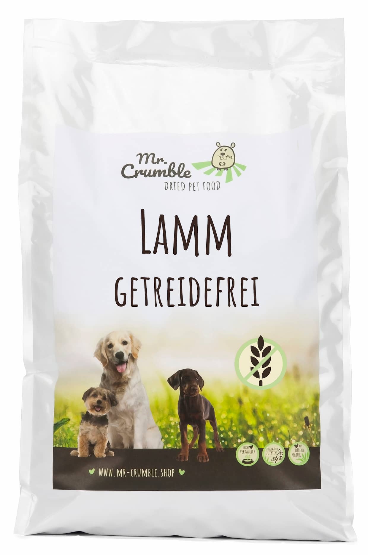 Hund Getreidefreies Hundefutter mit Lamm Marketingetikett