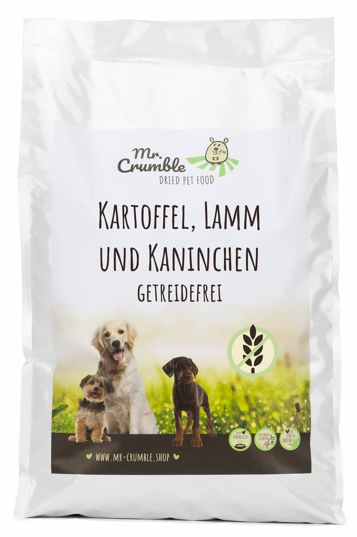 getreidefreies Trockenfutter mit Lamm und Kaninchen Verpackung