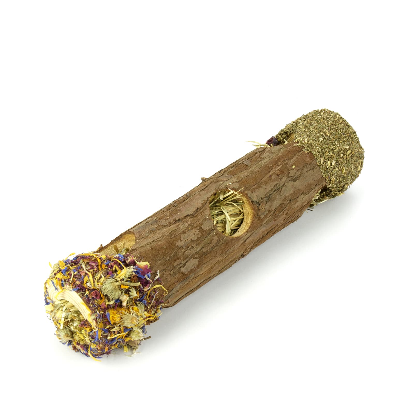 Snacks fuer Nager und Kleintiere Roehrentunnel mit Blueten und Kraeutern