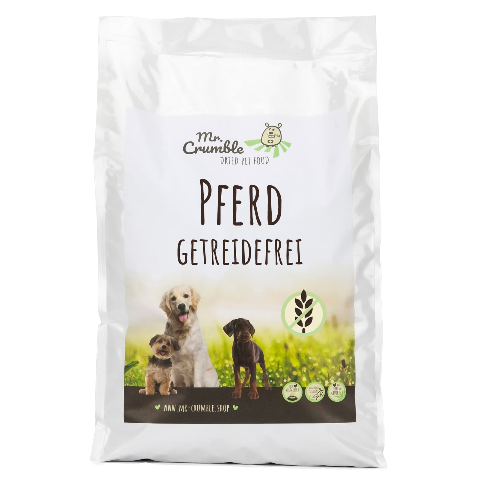 Hund getreidefreies Trockenfutter für Hunde mit Pferd - Marketingetikett