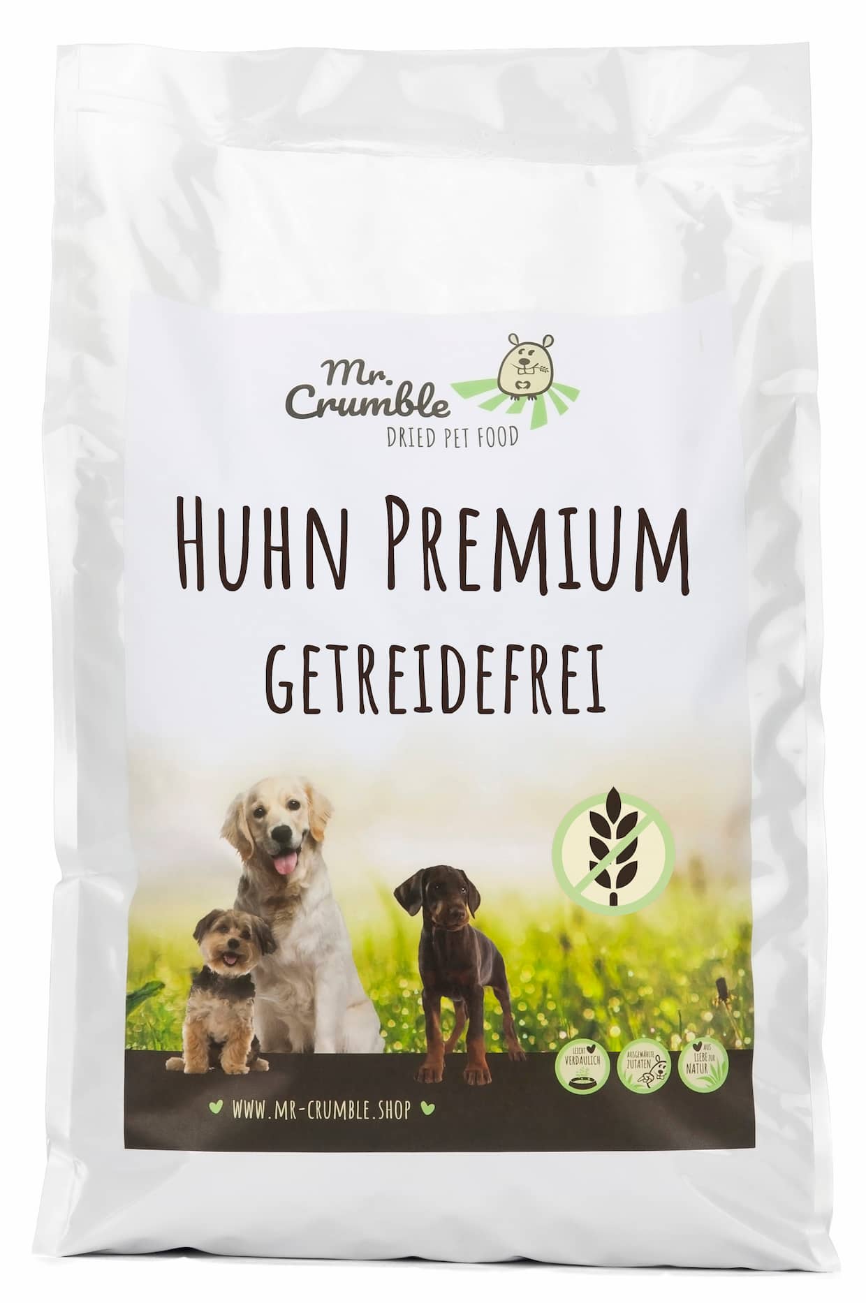 Hundefutter mit Geflügel Verpackung
