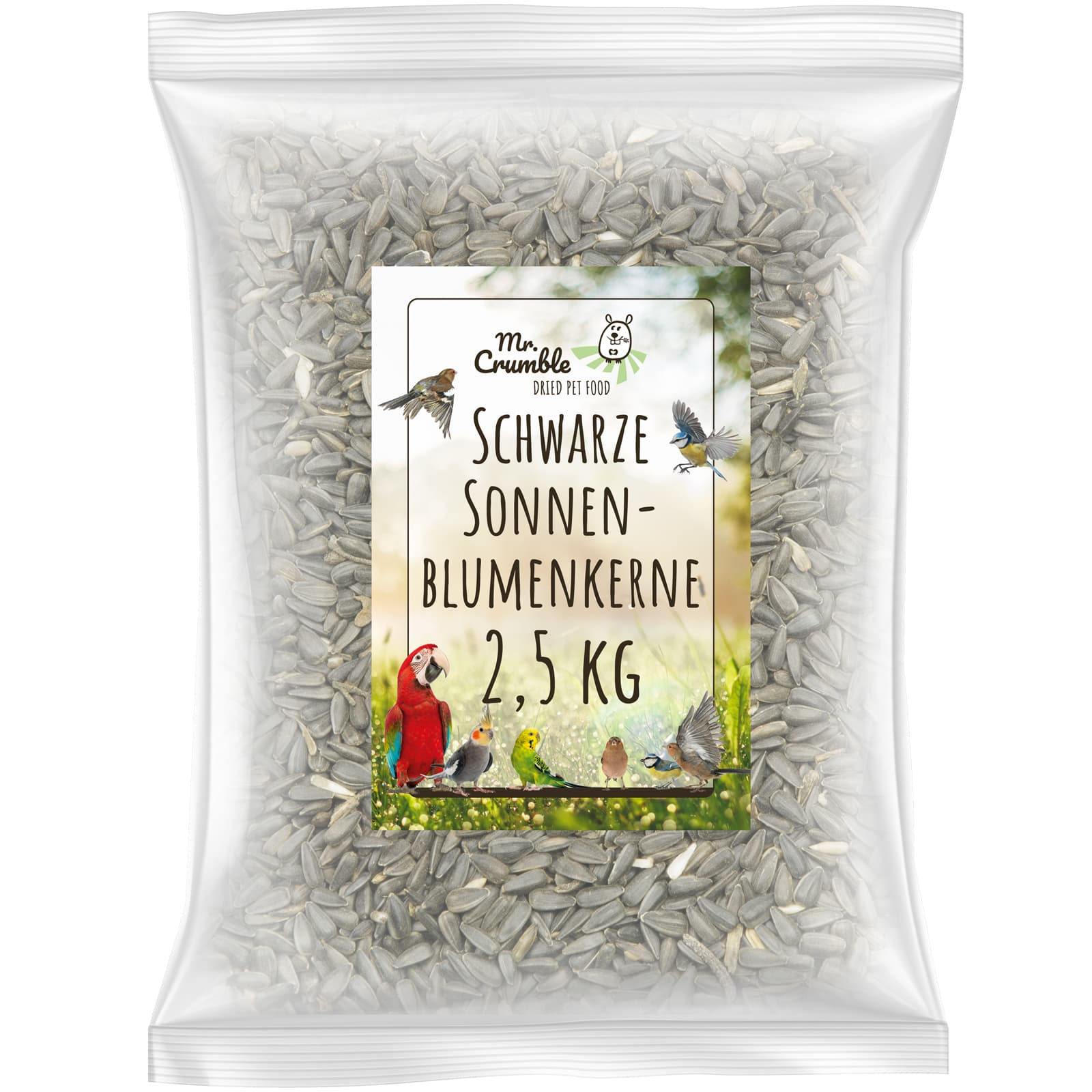 Vogelfutter Sonnenblumenkerne schwarz fuer Voegel Tuete